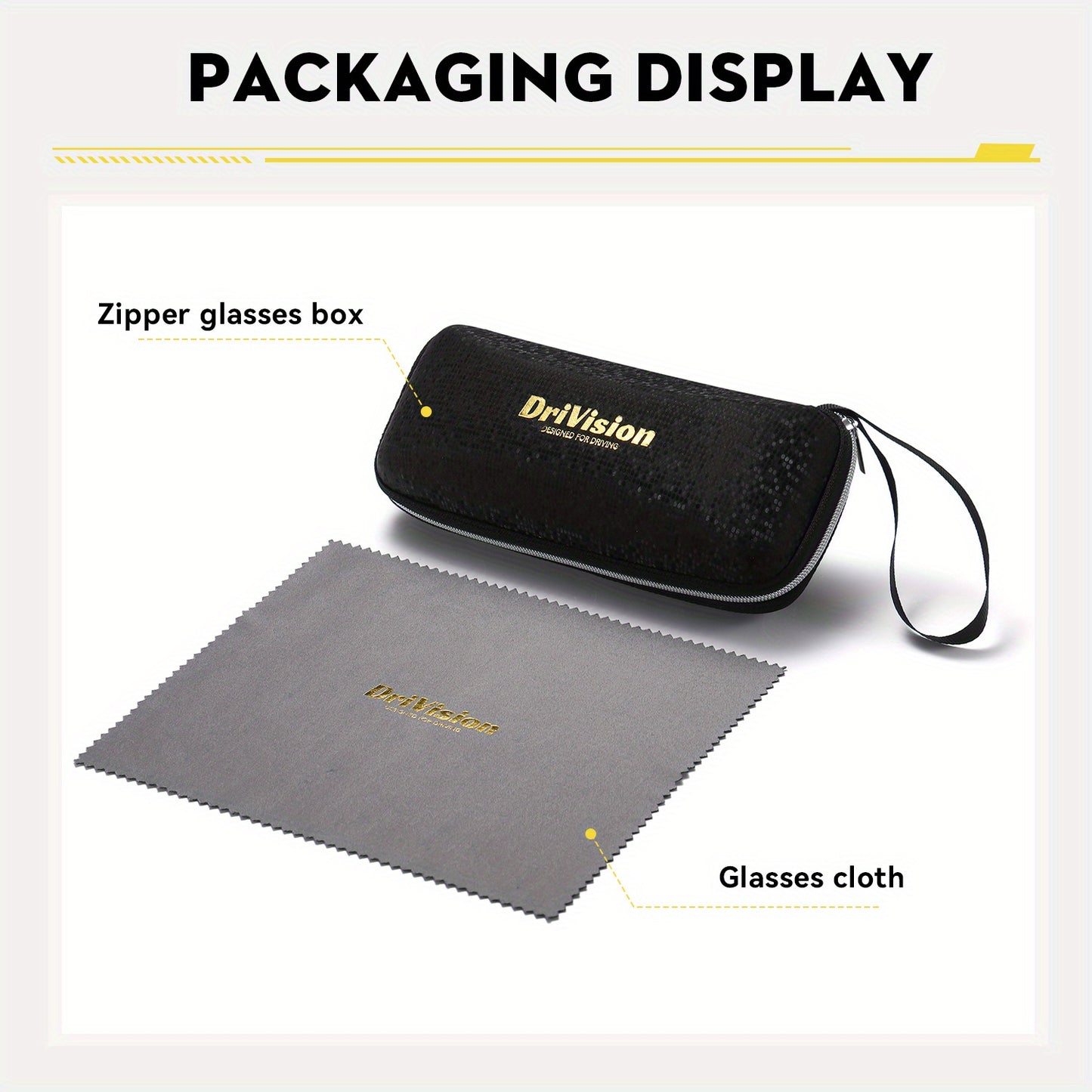 Drivision Unisex Retro Square Punk Style Fashion Glasses Protection Black & Rose Golden Frame with Case & Microfiber Cloth for Outdoor Parties, Casual Wear, Party Accessories, Punk Aesthetic, Highquality Lenses, Trendy Eyewea