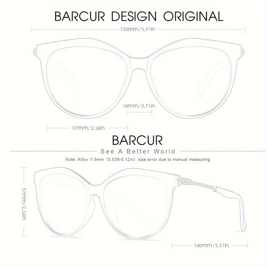 BARCUR Polarized Cat Eye Sunglasses Women Gradient Round Sun Glasses For Women Oculos Lun