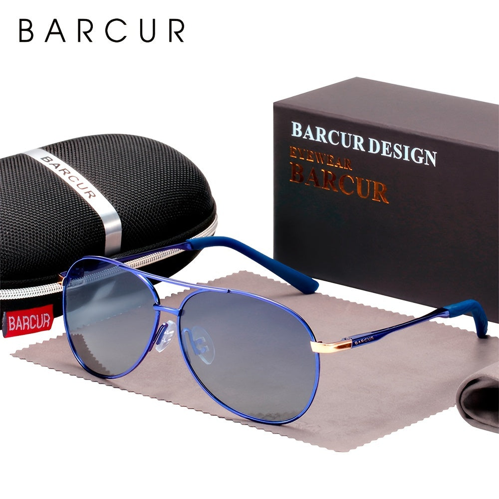 BARCUR Polarized Women Men Gradient Metal Pilot UV400 Female Gafas Oculos De Sol Masculino (With Case) with gifts box Mother's Day/give gifts