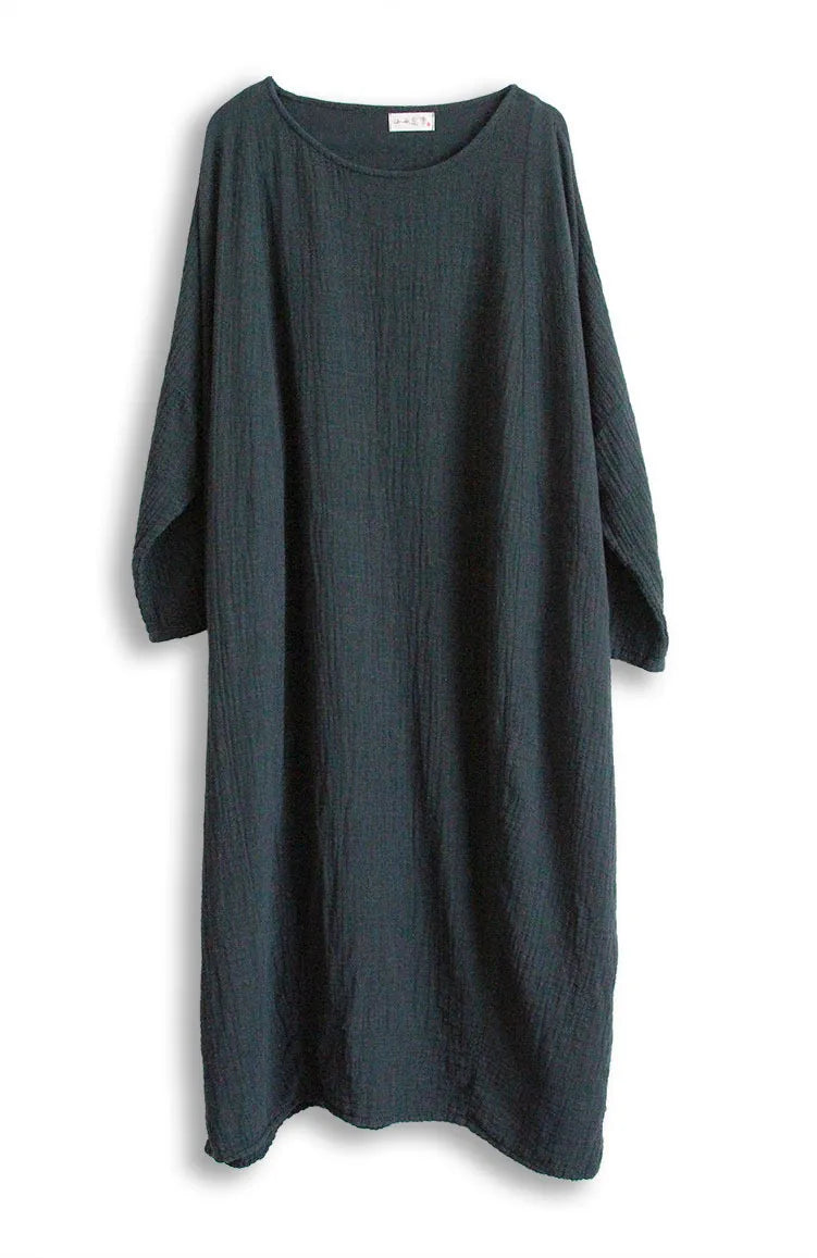 Vestidos Mujer 2025 Latest Autumn Spring Solid Color Cotton Linen Robes Dress for Women Large Size Plus Size Artist Ropa Dresses