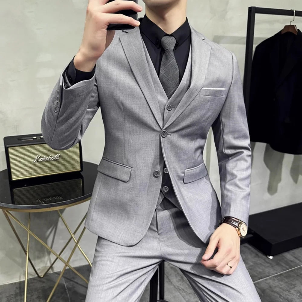 Vestido de casamento  marca de alta qualidade cor sólida masculino casual escritório de negó