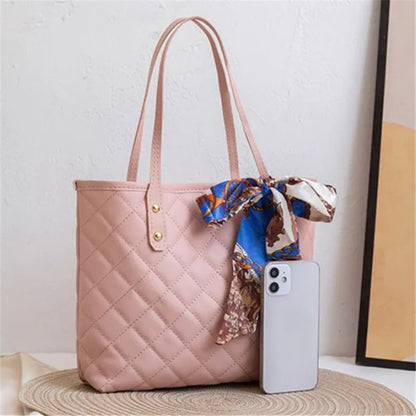 Lingge Embroidery Thread Tote Bag Large Capacity Silk Scarf Handbag Stylish Shoulder Bag Suitable for Everyday Use Travel Party