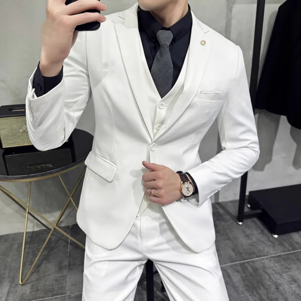 Vestido de casamento  marca de alta qualidade cor sólida masculino casual escritório de negó