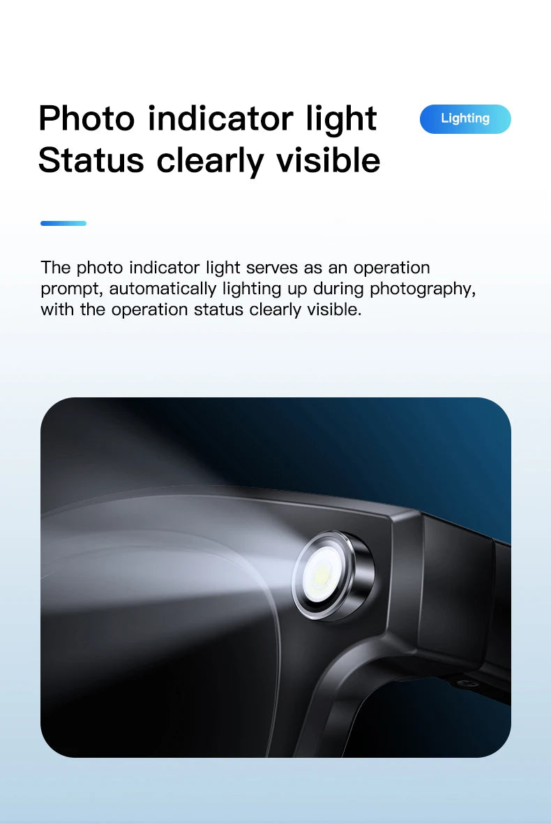 2025 4K HD Camera Smart Glasses Anti-shake Bluetooth Call Real-time Translation Automatic Color Change AI Glasses Music Control