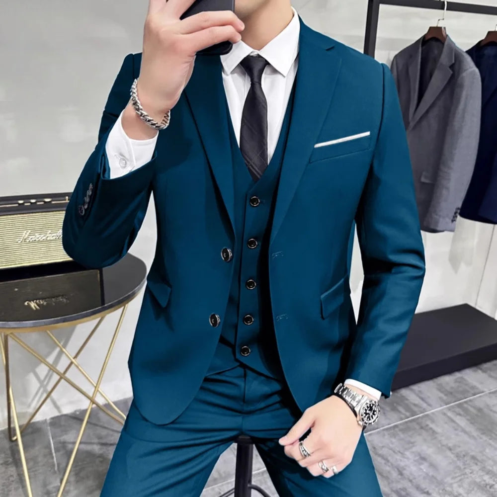 Vestido de casamento  marca de alta qualidade cor sólida masculino casual escritório de negó