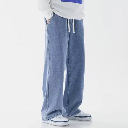 Jeans Men's Spring and Autumn 2025 New Loose High Street Straight Wide-leg Pants Floor-drag Summer Casual Long Pants Men