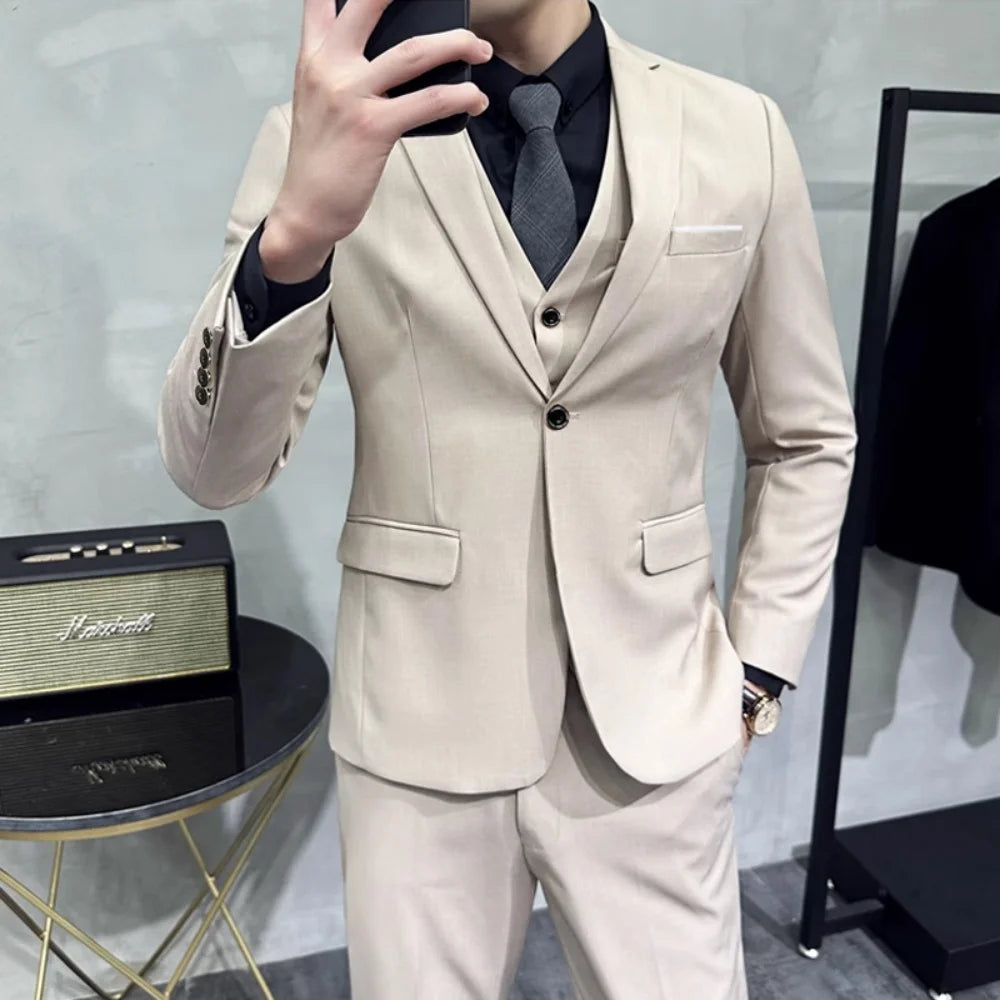 Vestido de casamento  marca de alta qualidade cor sólida masculino casual escritório de negó