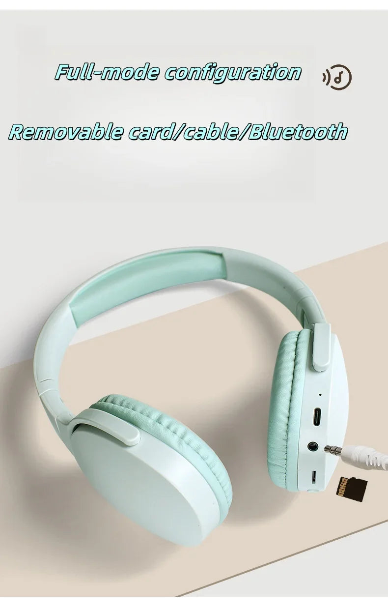 Fashion Bluetooth Wireless Headphones Over Ear Deep Bass Sports Stereo HiFi Long Battery Life Universal For All Devices