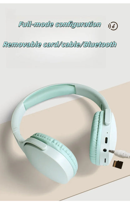 Fashion Bluetooth Wireless Headphones Over Ear Deep Bass Sports Stereo HiFi Long Battery Life Universal For All Devices