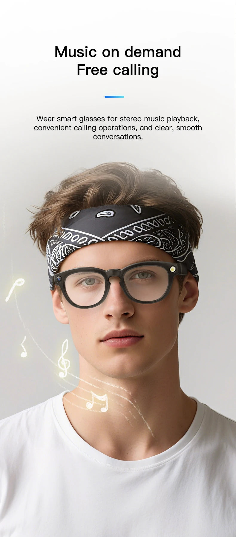 2025 4K HD Camera Smart Glasses Anti-shake Bluetooth Call Real-time Translation Automatic Color Change AI Glasses Music Control