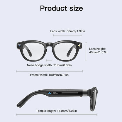 2025 4K HD Camera Smart Glasses Anti-shake Bluetooth Call Real-time Translation Automatic Color Change AI Glasses Music Control