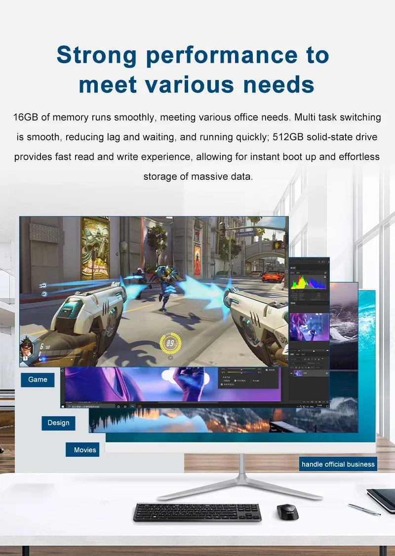 DisplayDesktop Computer Core I3 I5 I7 All In One Pc 23.8 27 Inch All In One Pc Computer