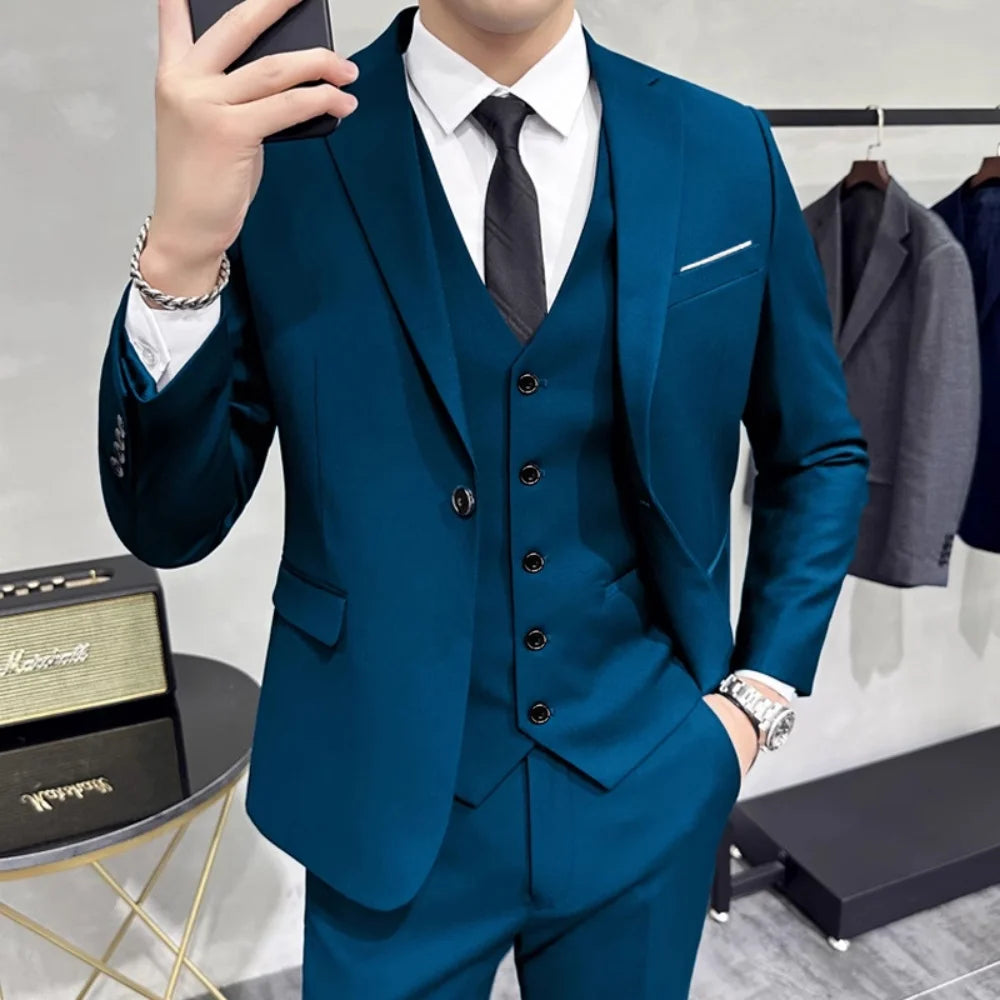 Vestido de casamento  marca de alta qualidade cor sólida masculino casual escritório de negó