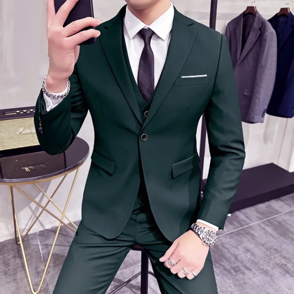 Vestido de casamento  marca de alta qualidade cor sólida masculino casual escritório de negó