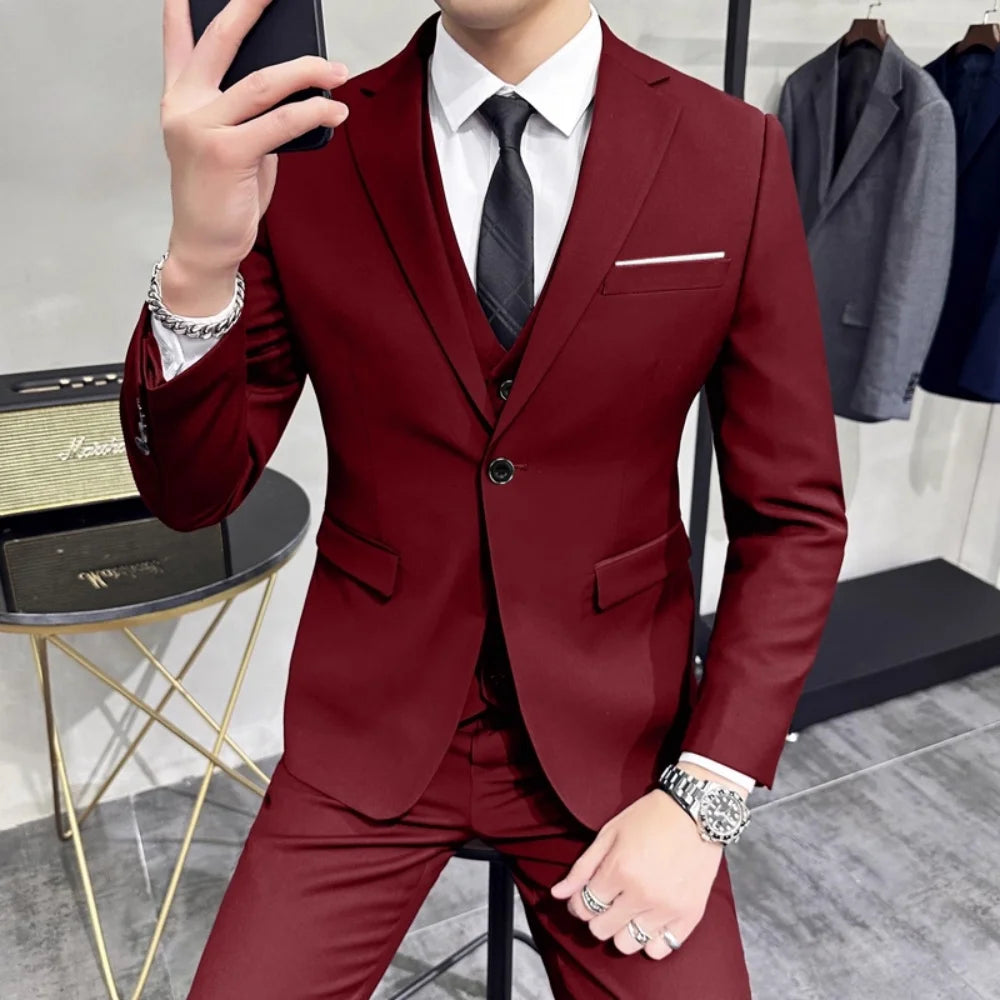 Vestido de casamento  marca de alta qualidade cor sólida masculino casual escritório de negó