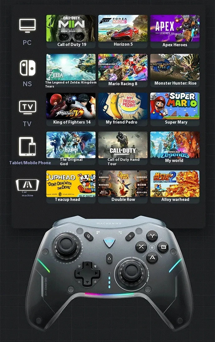 MACHENIKE G5 PRO V2 Tri-Mode Wireless Game Controller for Android/iOS Phone, PC, Tablet, TV - Bluetooth 2.4G Wired, NOT for PS/X