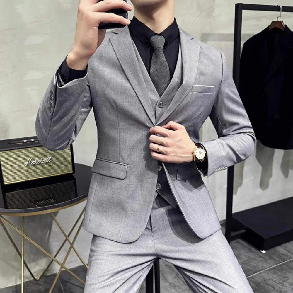 Vestido de casamento  marca de alta qualidade cor sólida masculino casual escritório de negó