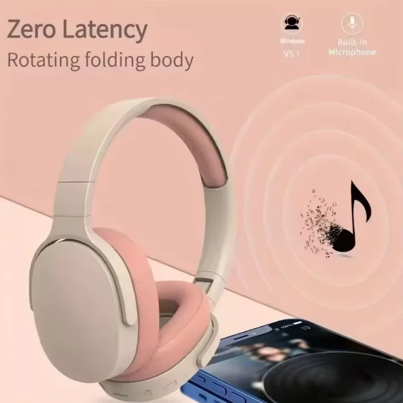Fashion Bluetooth Wireless Headphones Over Ear Deep Bass Sports Stereo HiFi Long Battery Life Universal For All Devices
