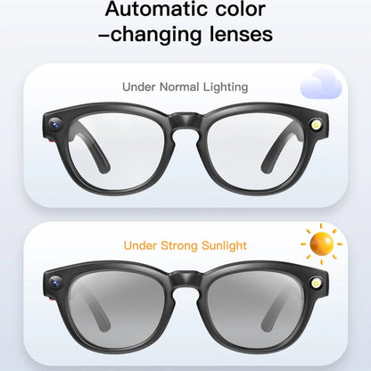 2025 4K HD Camera Smart Glasses Anti-shake Bluetooth Call Real-time Translation Automatic Color Change AI Glasses Music Control