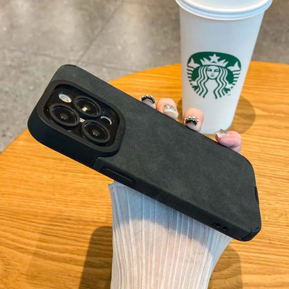 Fashion Phone Case For iPhone 17 Air 16 15 14 13 12 11 Pro Max 16 Plus Fur Leather Full Lens Protection Cases Cover