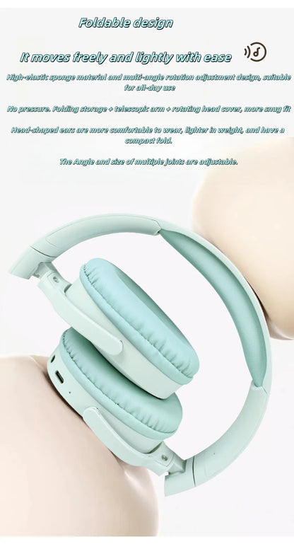 Fashion Bluetooth Wireless Headphones Over Ear Deep Bass Sports Stereo HiFi Long Battery Life Universal For All Devices