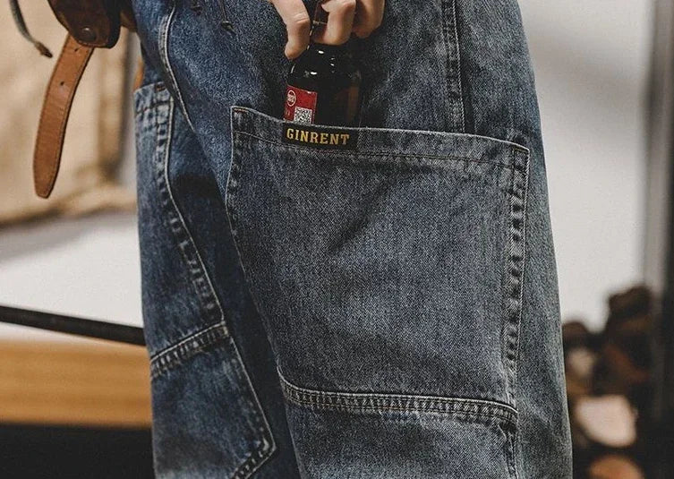 Jeans for Men Tapered Male Cowboy Pants Black Trousers Cargo Luxury Spring Autumn Y 2k Vintage Japanese Street Style Clothing Xs
