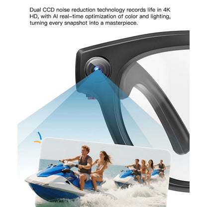 2025 4K HD Camera Smart Glasses Anti-shake Bluetooth Call Real-time Translation Automatic Color Change AI Glasses Music Control