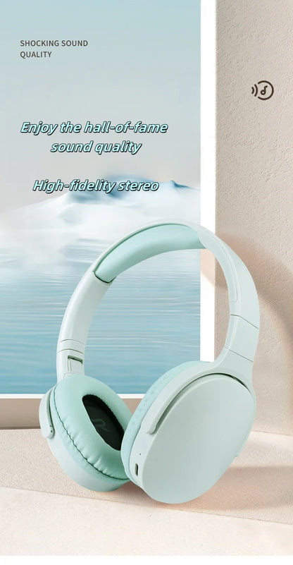 Fashion Bluetooth Wireless Headphones Over Ear Deep Bass Sports Stereo HiFi Long Battery Life Universal For All Devices
