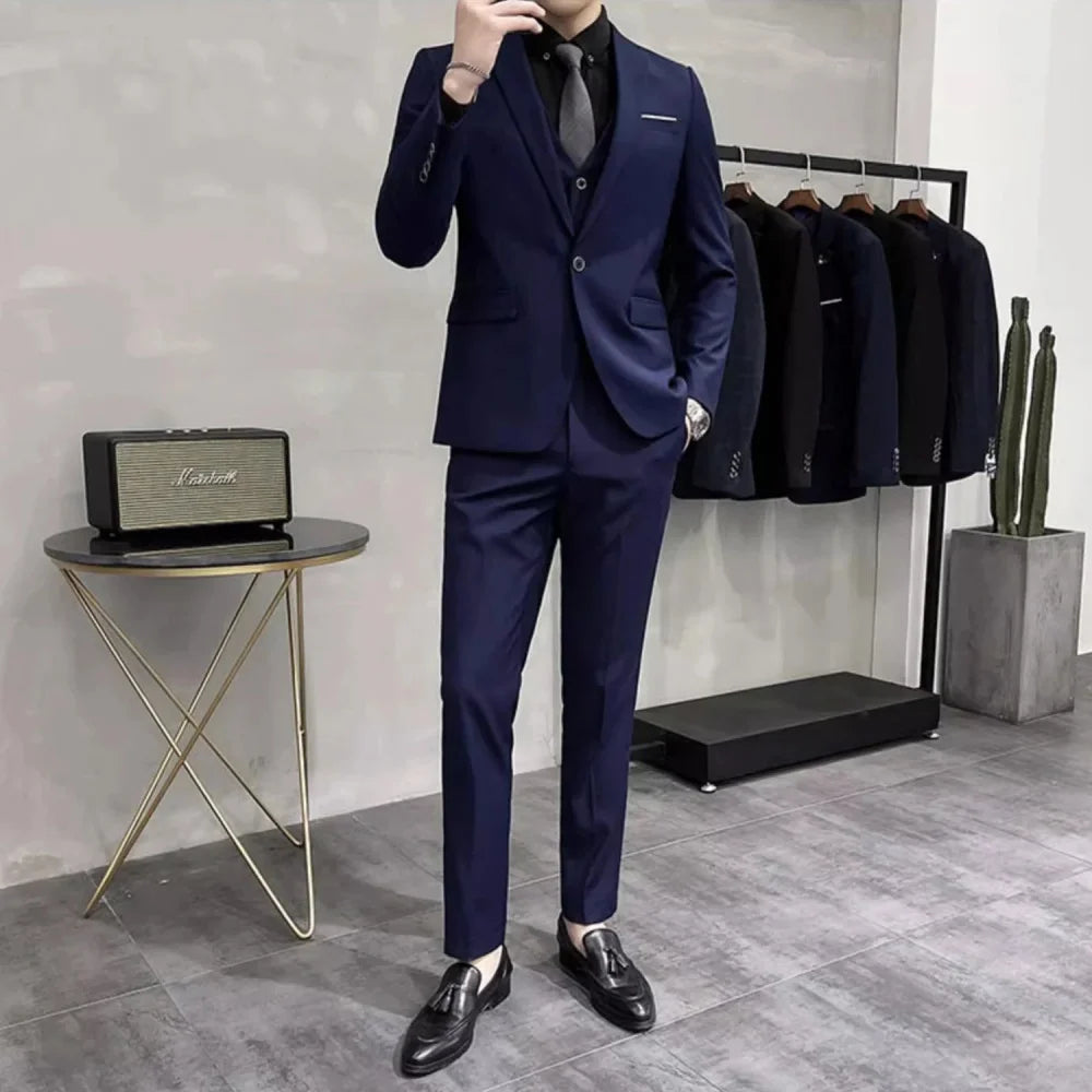 Vestido de casamento  marca de alta qualidade cor sólida masculino casual escritório de negó