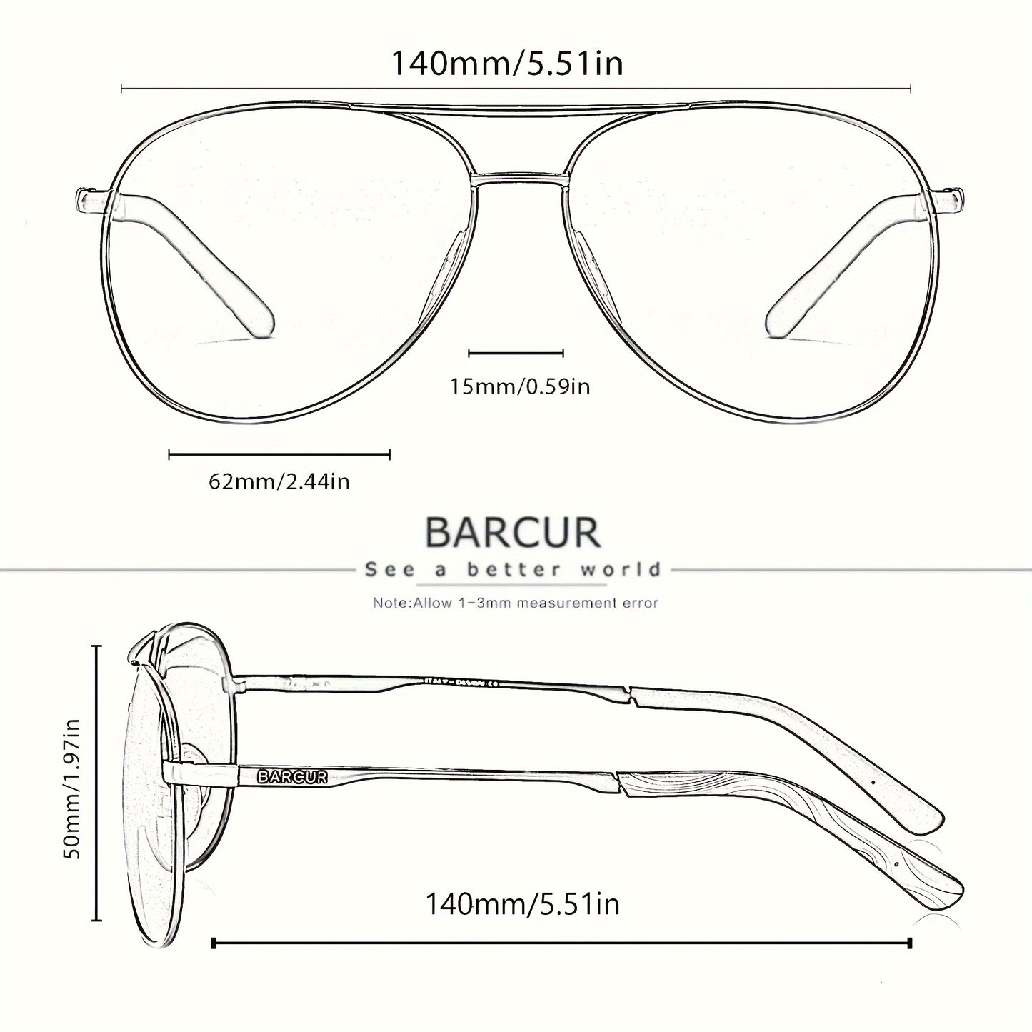 BARCUR Polarized Women Men Gradient Metal Pilot UV400 Female Gafas Oculos De Sol Masculino (With Case) with gifts box Mother's Day/give gifts