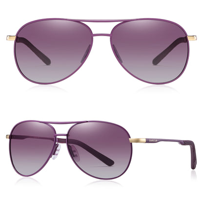 BARCUR Polarized Women Men Gradient Metal Pilot UV400 Female Gafas Oculos De Sol Masculino (With Case) with gifts box Mother's Day/give gifts